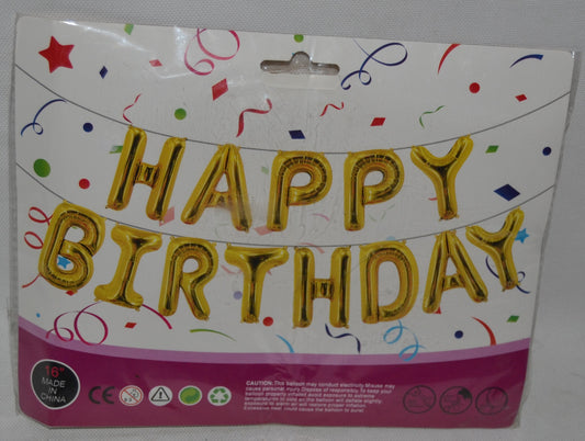 Golden Happy Birthday Banner